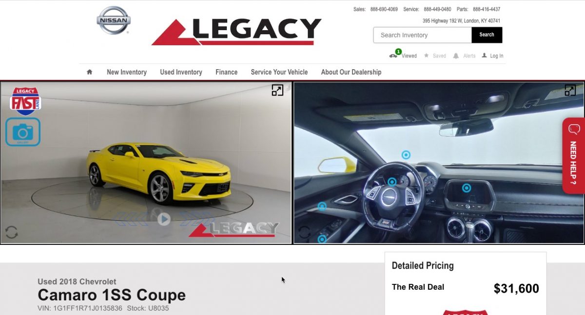 Legacy Auto Group Automated Photo Studio Increases VDP Time 180